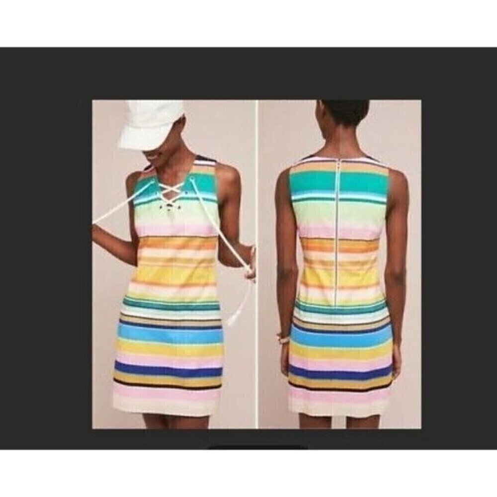 Tracy Reese x Anthropologie Coastal Casual Stripe Sleeveless Shift Dress XKNL17